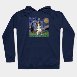 Starry Night Adapted to Include a Border Collie Hoodie